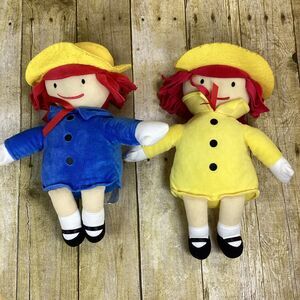 Kohls Cares Madeline Plush Doll Lot Of Two Blue Coat Yellow Hat Stuffed Toy 13"